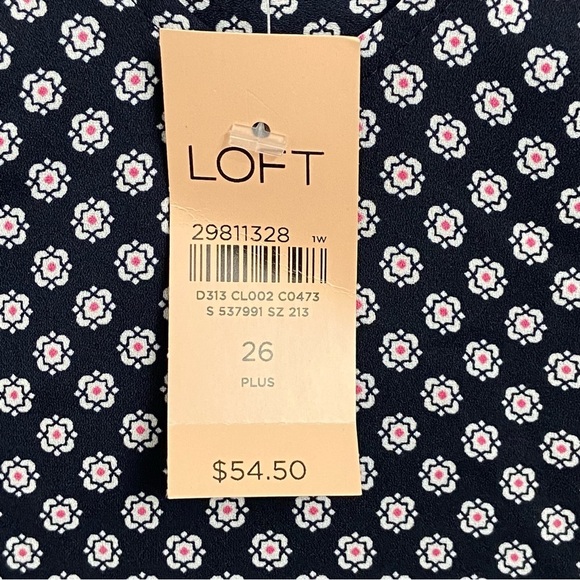 NWT LOFT / Plus Blue Sleeveless Blouse Size 26 - Picture 6 of 9